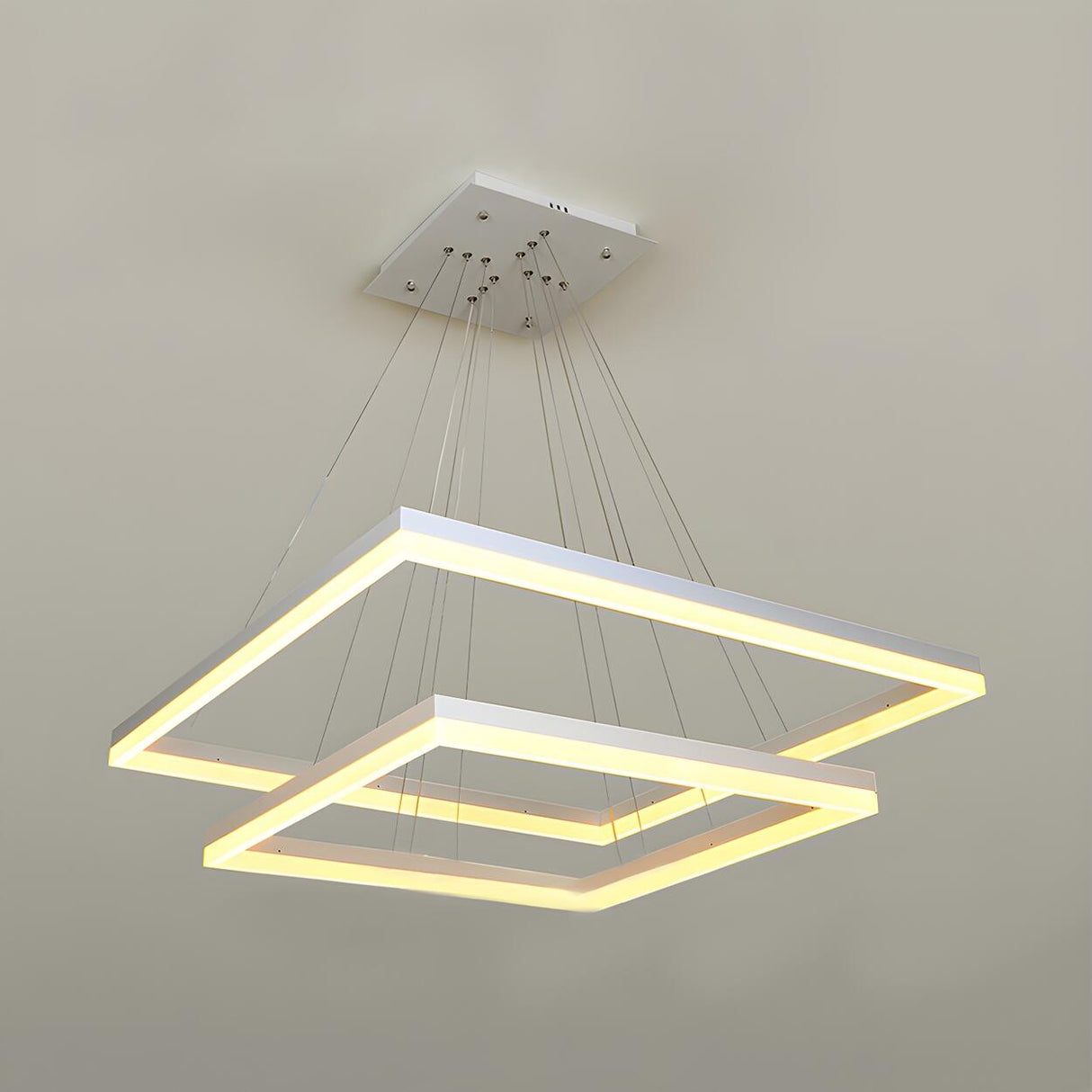 Modern Tiered Square Acrylic LED Pendant Light Chandelier Image - 6