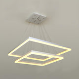 Modern Tiered Square Acrylic LED Pendant Light Chandelier Image - 6