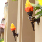 Modern Torch Shape Orange Glass Outdoor Wall Sconce Image - 2