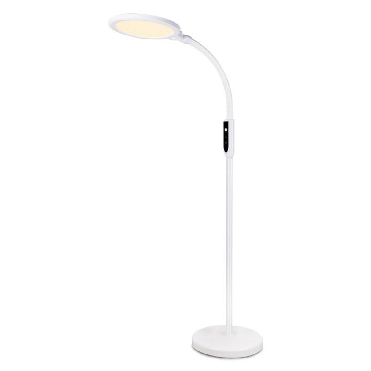 Modern Touch Control White Round Metal LED Floor Lamp Image - 2