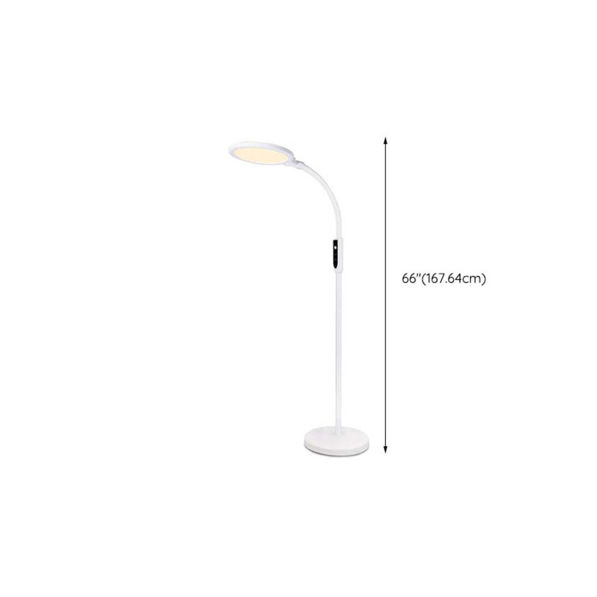 Modern Touch Control White Round Metal LED Floor Lamp 