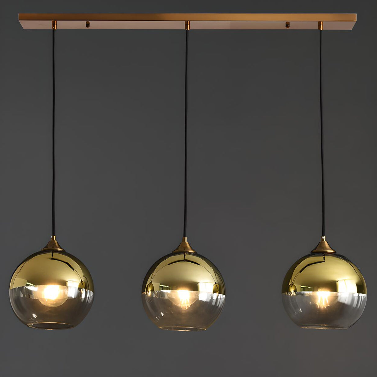 Modern Translucent Globe Glass Triple Pendant Light Image - 15