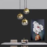 Modern Translucent Globe Glass Triple Pendant Light Image - 2