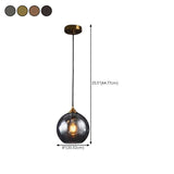 Modern Translucent Globe Glass Triple Pendant Light #size