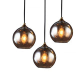 Modern Translucent Globe Glass Triple Pendant Light Image - 5