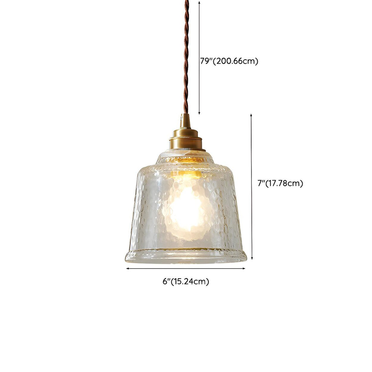 Modern Transparent Clear Glass Bell Pendant Light 