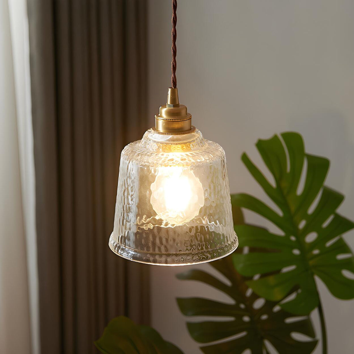 Modern Transparent Clear Glass Bell Pendant Light Image - 3