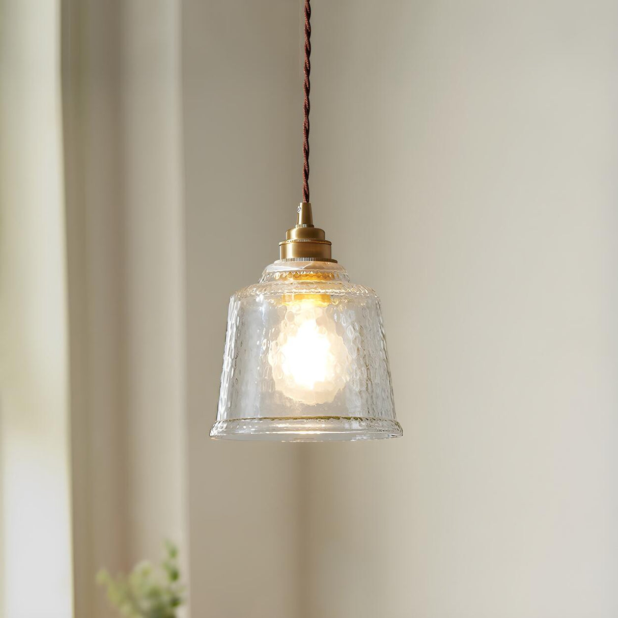 Modern Transparent Clear Glass Bell Pendant Light Image - 5