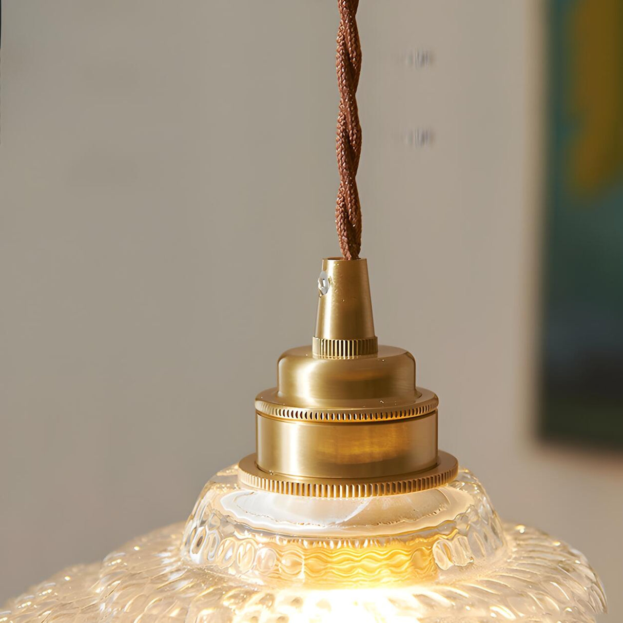 Modern Transparent Clear Glass Bell Pendant Light Image - 9