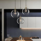 Modern Transparent Clear Glass Globe Pendant Light Image - 4