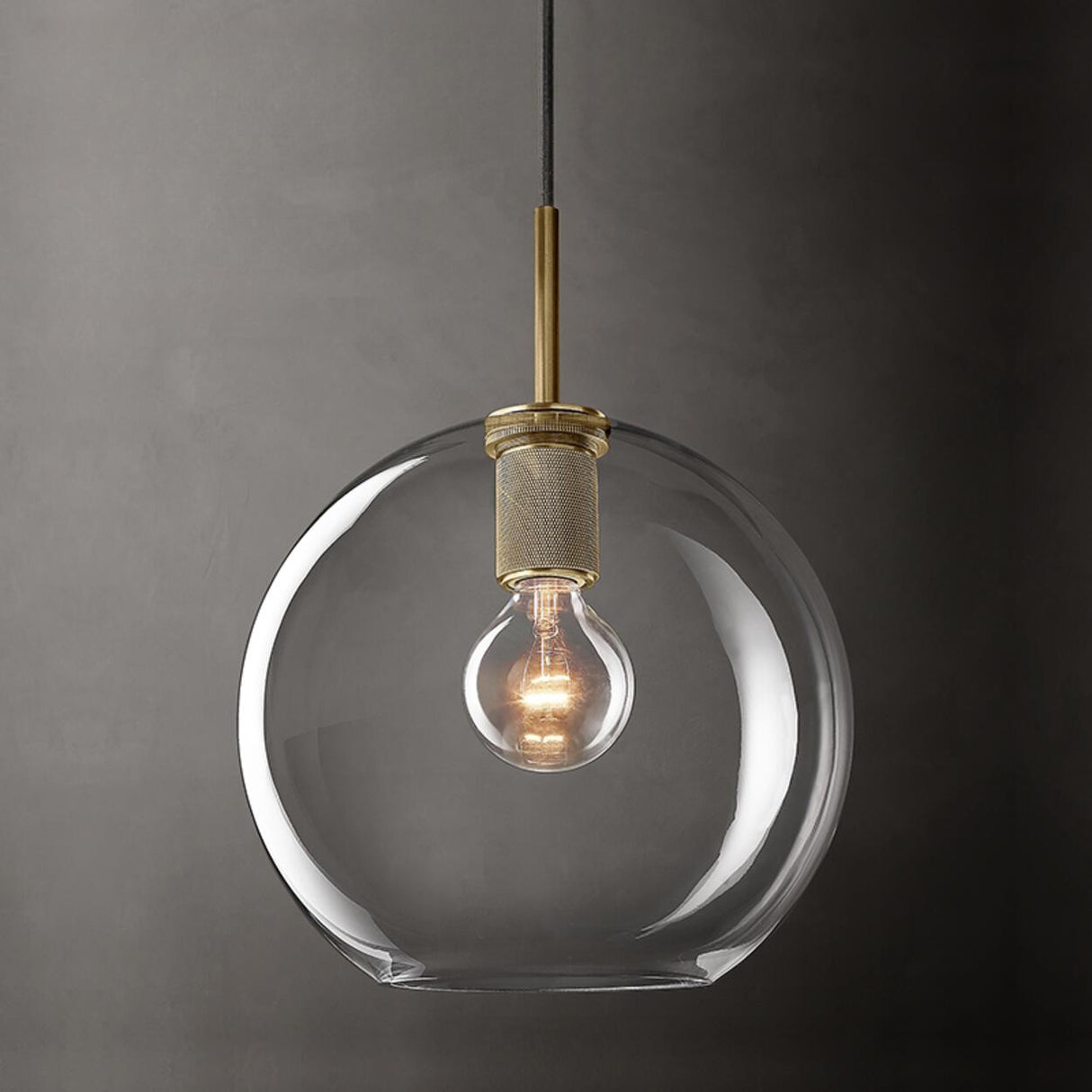 Modern Transparent Clear Glass Globe Pendant Light Image - 5