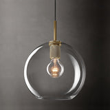 Modern Transparent Clear Glass Globe Pendant Light Image - 5