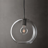 Modern Transparent Clear Glass Globe Pendant Light Image - 7