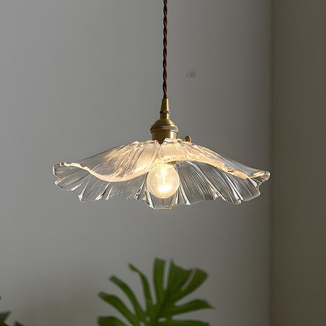 Modern  Transparent Glass Flower Pendant Light Image - 1