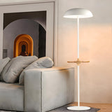 Modern Tray and Dome Shade Metal LED Floor Lamp Image - 3