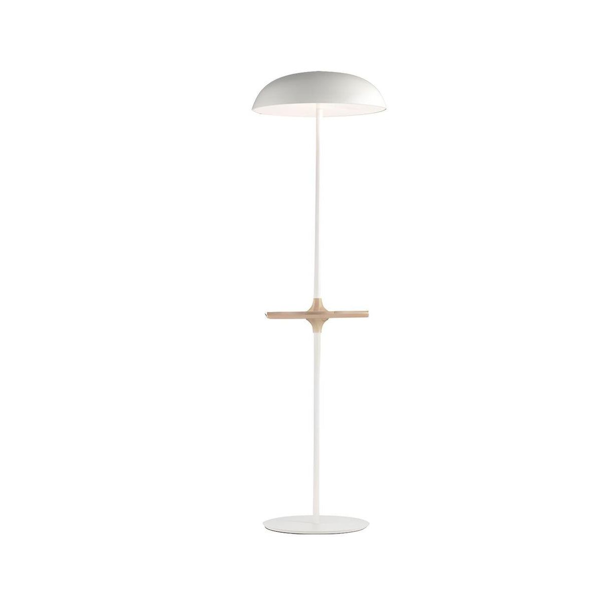 Modern Tray and Dome Shade Metal LED Floor Lamp Image - 7