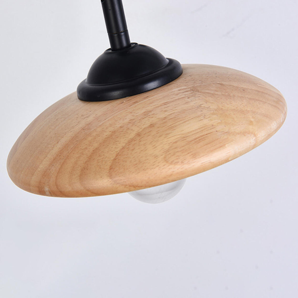 Modern Trendy Walnut Cone Metal Swing Arm Wall Lamp Image - 16