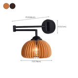 Modern Trendy Walnut Cone Metal Swing Arm Wall Lamp Image - 24