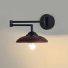 Modern Trendy Walnut Cone Metal Swing Arm Wall Lamp Image - 7