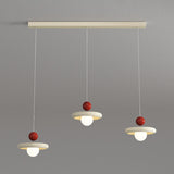 Modern Trio UFO Red And White Acrylic Pendant Light Image - 3