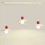 Modern Trio UFO Red And White Acrylic Pendant Light Image - 4