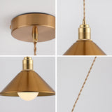 Modern Triple Aluminum Gold Cone Dining Room Pendant Light Image - 11