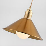 Modern Triple Aluminum Gold Cone Dining Room Pendant Light Image - 12