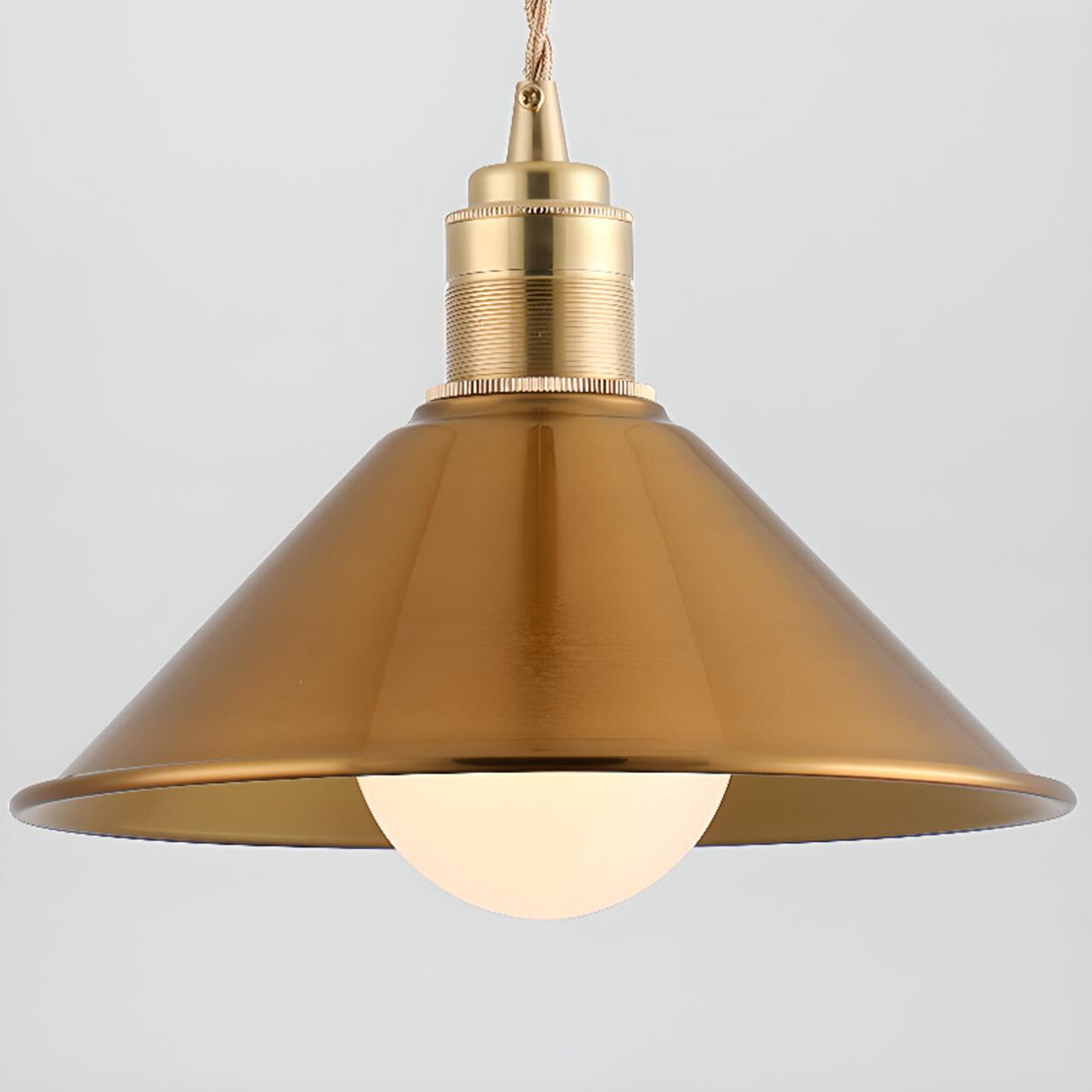 Modern Triple Aluminum Gold Cone Dining Room Pendant Light Image - 14