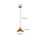 Modern Triple Aluminum Gold Cone Dining Room Pendant Light #size