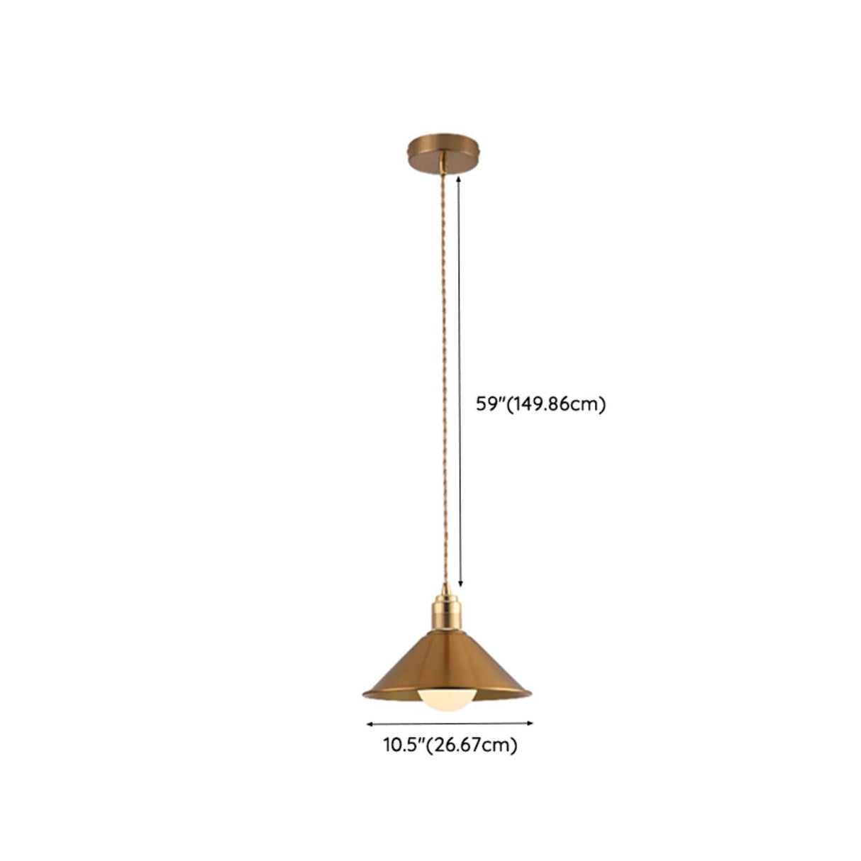 Modern Triple Aluminum Gold Cone Dining Room Pendant Light Image - 18