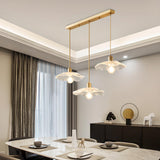 Modern Triple Floral Clear Glass Pendant Light Image - 3