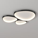 Modern Triple Geometry Chrome LED Flush Mount Light Image - 15