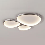 Modern Triple Geometry Chrome LED Flush Mount Light Image - 3