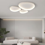 Modern Triple Geometry Chrome LED Flush Mount Light Image - 4