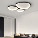 Modern Triple Geometry Chrome LED Flush Mount Light Image - 5