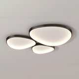 Modern Triple Geometry Chrome LED Flush Mount Light Image - 6