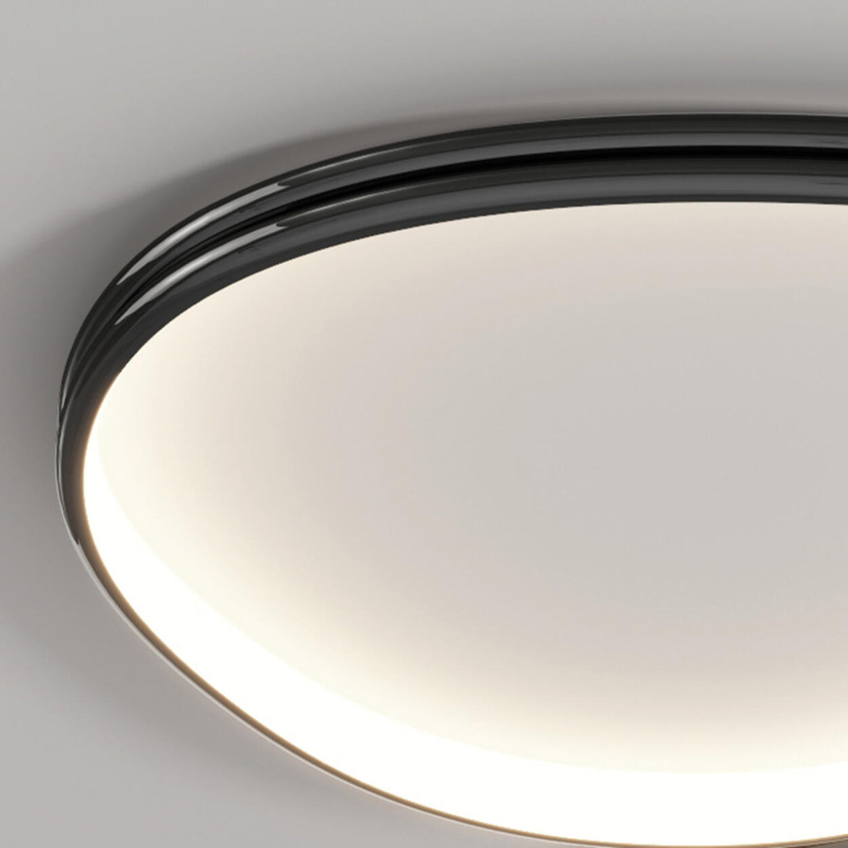 Modern Triple Geometry Chrome LED Flush Mount Light Image - 9