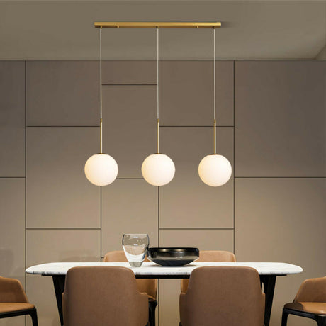 Modern Triple Globe Glass Pendant Light Adjustable Cord Image - 1