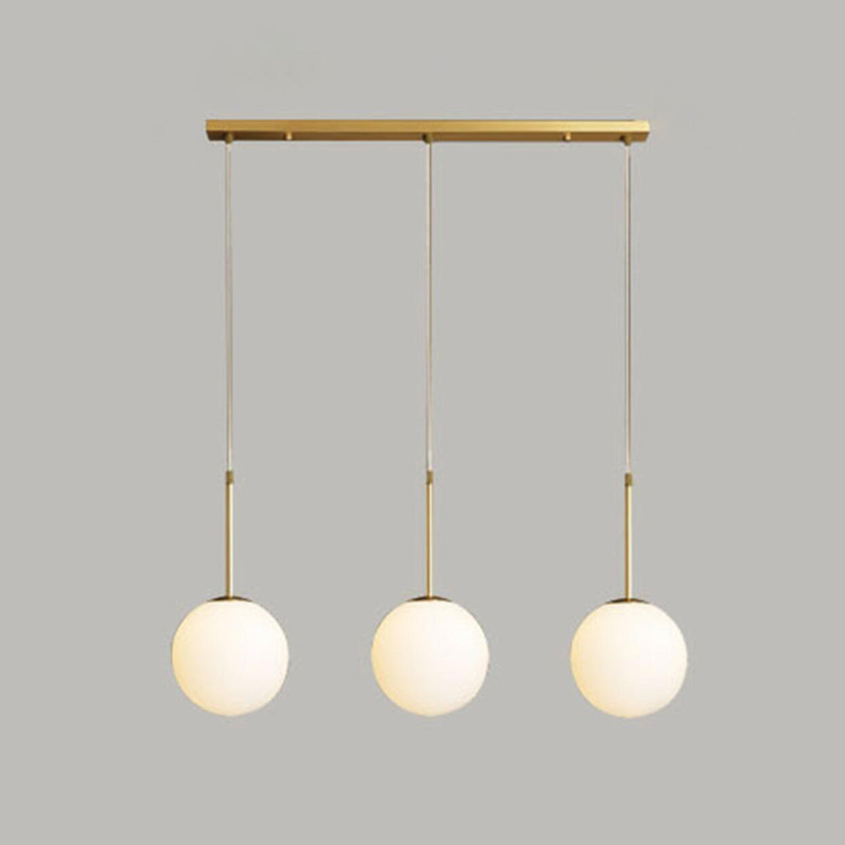 Modern Triple Globe Glass Pendant Light Adjustable Cord Image - 5