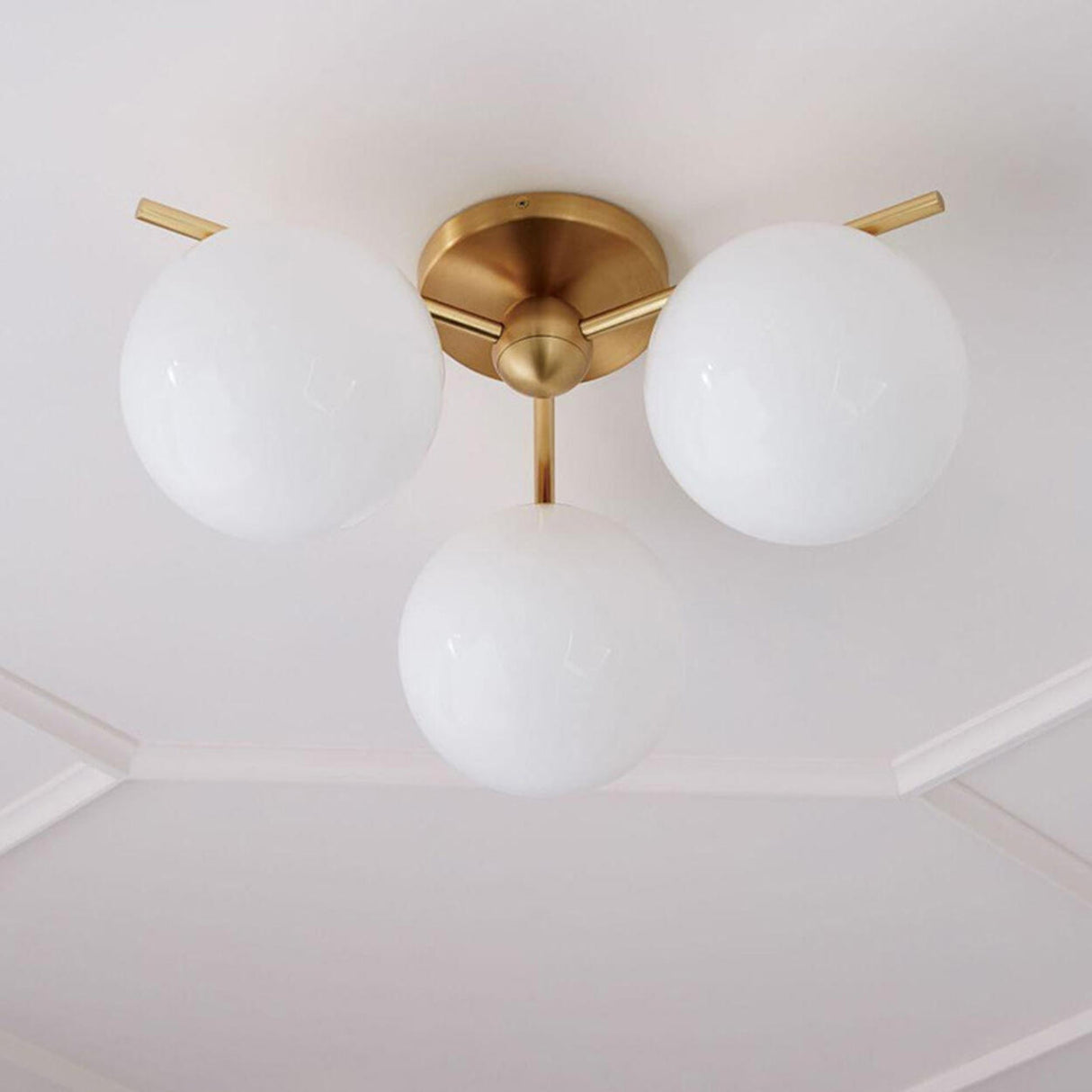 Modern Triple Globe Semi-Flush Mount Ceiling Light Image - 4