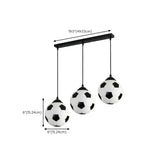 Modern Triple Soccer Ball Hanging Pendant Light Kids' Room Image - 17