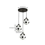 Modern Triple Soccer Ball Hanging Pendant Light Kids' Room Image - 18