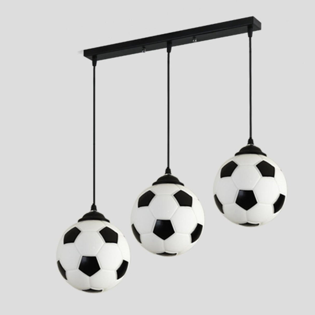 Modern Triple Soccer Ball Hanging Pendant Light Kids' Room Image - 5