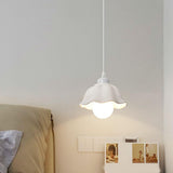 Modern Triple White Ceramics Flower Pendant Light Image - 4