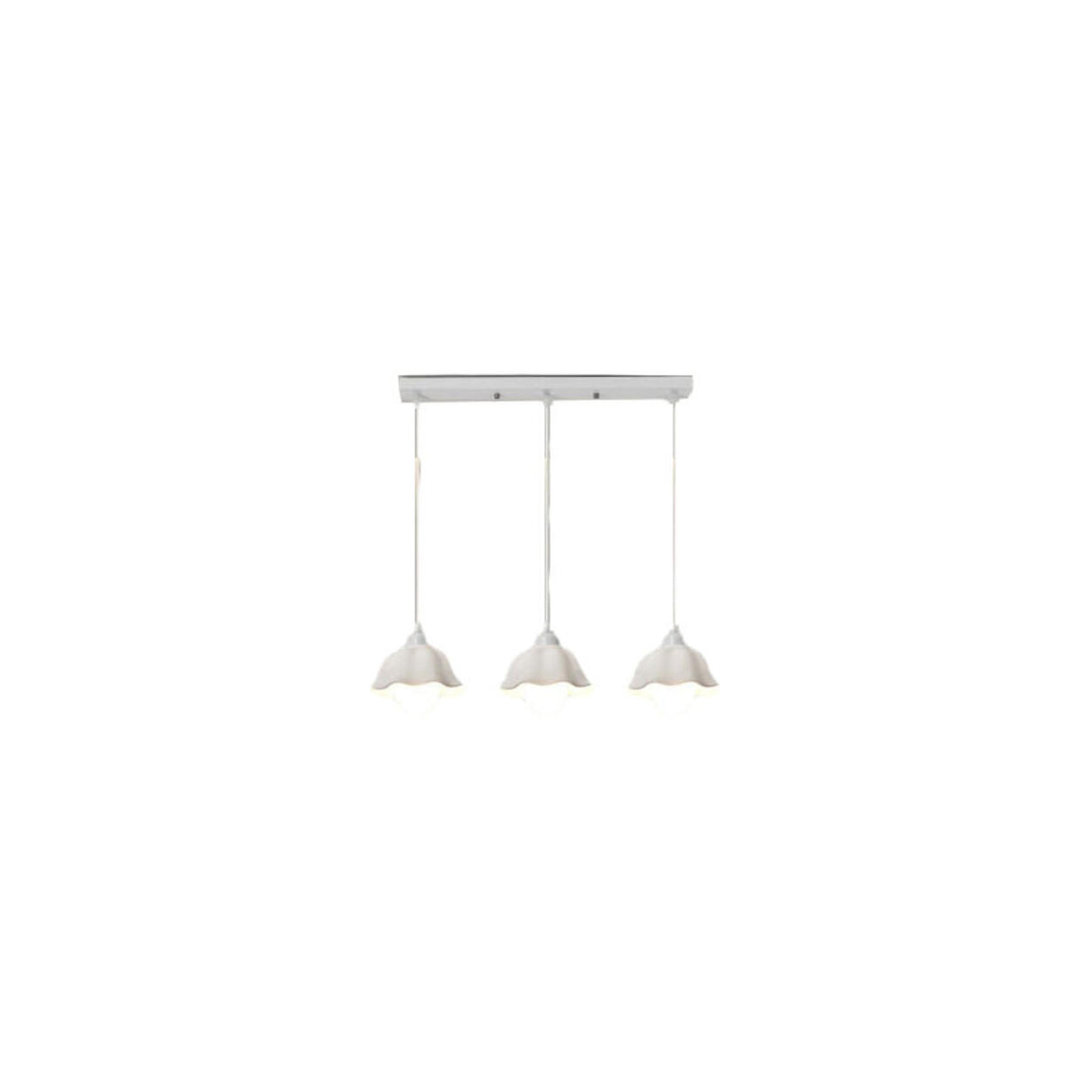 Modern Triple White Ceramics Flower Pendant Light Image - 8