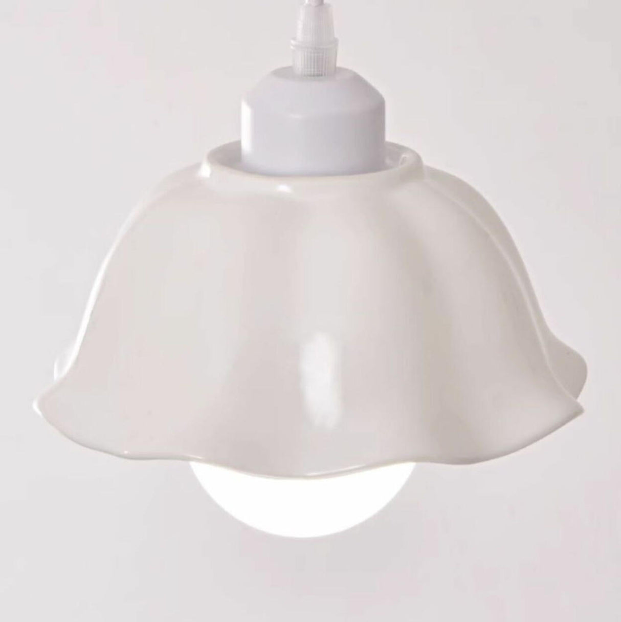 Modern Triple White Ceramics Flower Pendant Light Image - 9