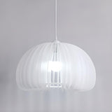 Modern Triple White Drum Lucite Acrylic Pendant Light Image - 10