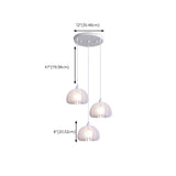 Modern Triple White Drum Lucite Acrylic Pendant Light #size