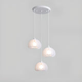 Modern Triple White Drum Lucite Acrylic Pendant Light Image - 7