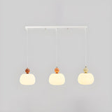 Modern Triple White Globe Linear Bedroom Pendant Light Set Image - 7